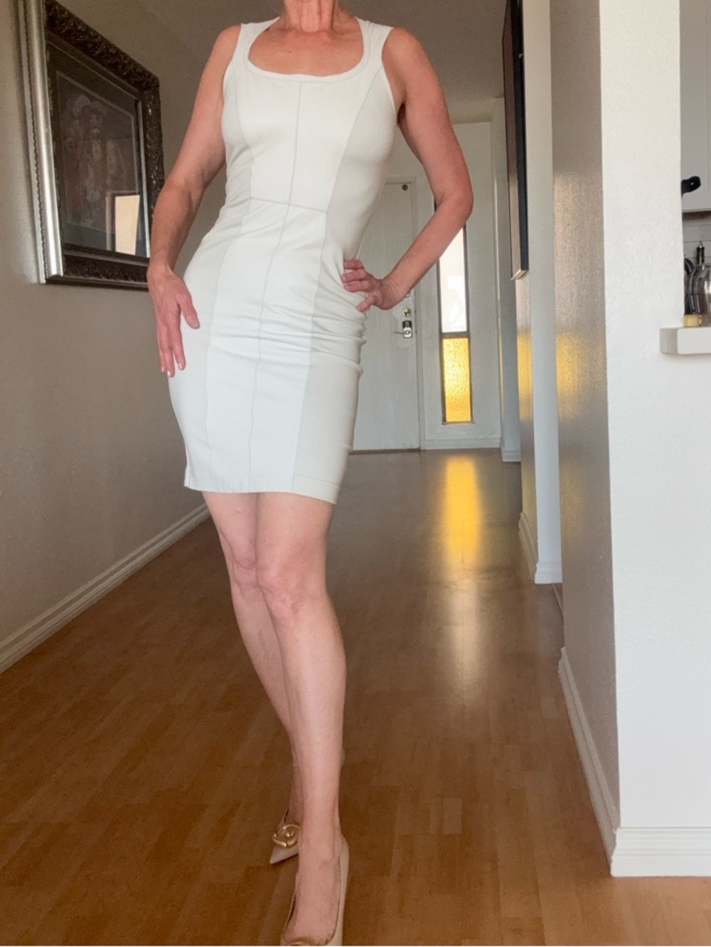 Ilia leather White Bodycon Panel Dress 2 $300